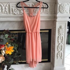 Coral high low dress